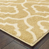 8' x 10' Gold and Ivory Geometric Power Loom Stain Resistant Area Rug