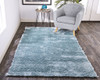 8' x 10' Blue and Silver Shag Tufted Handmade Area Rug