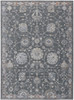 8' x 10' Gray Ivory and Red Floral Power Loom Area Rug