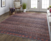 8' x 10' Red Brown and Blue Floral Power Loom Area Rug