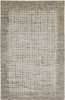 8' x 10' Tan and Ivory Wool Plaid Tufted Handmade Stain Resistant Area Rug
