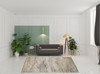 8' x 10' Gold Gray and Ivory Abstract Area Rug