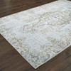 8' x 10' Grey & Gold Oriental Power Loom Stain Resistant Area Rug