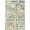 8' x 10' Blue and Green Abstract Hand Loomed Stain Resistant Area Rug