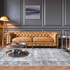8' x 10' Charcoal Oriental Power Loom Stain Resistant Area Rug
