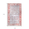 8' x 10' Berry Red Oriental Power Loom Stain Resistant Area Rug