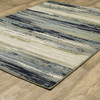 8' x 10' Blue Green Grey Light Blue & Beige Abstract Power Loom Stain Resistant Area Rug