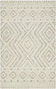 8' x 10' Ivory and Tan Wool Geometric Tufted Handmade Stain Resistant Area Rug