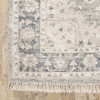 8' x 10' Beige and Grey Oriental Hand Loomed Stain Resistant Area Rug with Fringe