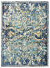 8' x 10' Blue and White Jacobean Pattern Area Rug