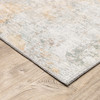 8' x 10' Yellow Gold Blue Green Brown Grey and Beige Abstract Power Loom Area Rug