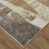 8' x 10' Brown Blue and Ivory Abstract Power Loom Distressed Area Rug