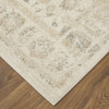 8' x 10' Ivory and Gray Abstract Power Loom Distressed Rectangle Area Rug