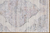 8' x 10' Ivory Gray and Pink Abstract Distressed Area Rug with Fringe