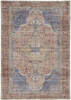 8' x 10' Red Tan and Blue Abstract Area Rug