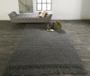 8' x 10' Gray Wool Geometric Hand Woven Area Rug with Fringe