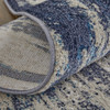 8' x 10' Tan Blue and Ivory Abstract Power Loom Distressed Area Rug