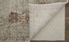 8' x 10' Tan Ivory and Orange Floral Power Loom Distressed Area Rug with Fringe