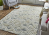 8' x 10' Gray and Ivory Wool Geometric Tufted Handmade Area Rug