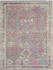 8' x 10' Pink and Gray Abstract Power Loom Area Rug