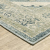 8' x 10' Blue Grey Beige and Teal Oriental Power Loom Stain Resistant Area Rug