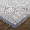 8' x 10' Gray Floral Power Loom Stain Resistant Area Rug