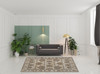 8' x 10' Tan Ivory and Brown Power Loom Area Rug