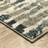 8' x 10' Blue and Beige Abstract Power Loom Stain Resistant Area Rug