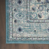 8' x 10' Aqua Floral Power Loom Distressed Area Rug