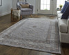 8' x 10' Gray Orange and Ivory Floral Power Loom Stain Resistant Area Rug