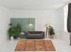 8' x 10' Red Olive and Gold Floral Stain Resistant Area Rug