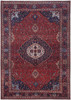 8' x 10' Red Blue & Tan Floral Power Loom Area Rug