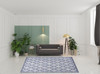 8' x 10' Blue Geometric Flat Weave Area Rug