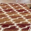 8' x 10' Brick and Gold Geometric Stain Resistant Area Rug