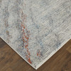 8' x 10' Ivory Orange and Blue Abstract Power Loom Stain Resistant Area Rug