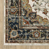 8' x 10' Beige Blue Green Rust and Grey Oriental Power Loom Stain Resistant Area Rug