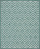 8' x 10' Aqua Geometric Flat Weave Rectangle Area Rug