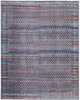 8' x 10' Tan Blue and Pink Striped Power Loom Area Rug