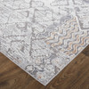 8' x 10' Ivory and Gray Geometric Power Loom Distressed Stain Resistant Area Rug