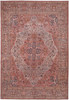 8' x 10' Red Tan and Pink Floral Power Loom Area Rug