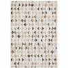 8' x 10' Beige Brown Grey and Ivory Geometric Power Loom Stain Resistant Area Rug