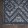 8' x 10' Navy Blue Geometric Flat Weave Area Rug