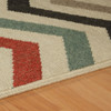 8' x 10' Stone Chevron Power Loom Stain Resistant Area Rug with Fringe