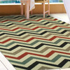 8' x 10' Stone Chevron Power Loom Stain Resistant Area Rug with Fringe