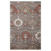 8' x 10' Rust Floral Stain Resistant Area Rug