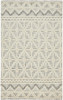 8' x 10' Ivory and Black Wool Geometric Tufted Handmade Stain Resistant Area Rug