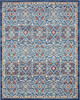 8' x 10' Blue & Ivory Floral Power Loom Area Rug