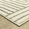 8' x 10' Beige Grey and Light Blue Geometric Power Loom Stain Resistant Area Rug