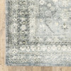 8' x 10' Blue Ivory and Grey Oriental Power Loom Stain Resistant Area Rug