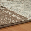 8' x 10' Ivory Light Blue Damask Distressed Stain Resistant Area Rug